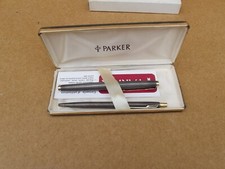 ancien stylo plume stylo bille PARKER USA CAP & BARREL sterling vermeil plume or