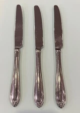 Lenox Unknown Pattern Discontinued Stainless Dinner Knife Set of 3 Flatware