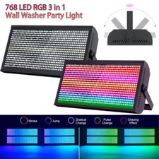 2X 200W RGBW 768LED Wall Wash Light Strobe DMX Stage Beam Light Party Show Light
