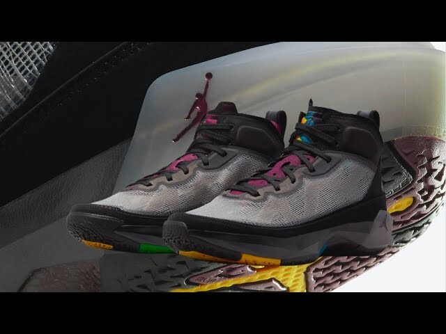 Nike Air Jordan XXXVII 37 Bordeaux Red Black Grey Yellow