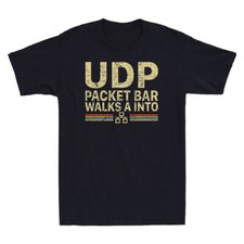 UDP Packet Bar Walks A Into Funny Network Engineer Gift Vintage Men's T-Shirt