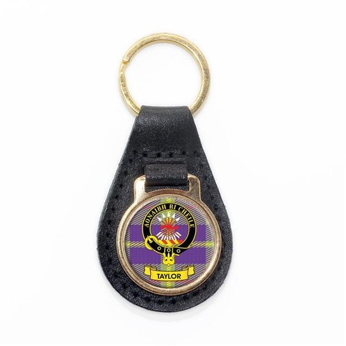 Scottish Clan Crest Enamel Leather Keyring Key Fob - N-Y Tartans - Picture 25 of 38