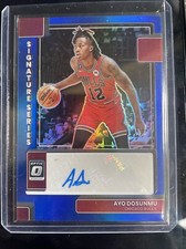 2022 donruss optic basketball Ayo Dosunmu signature series auto blue #23/25