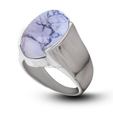 925 Sterling Silver Howlite Womens Rings Ring Size 5