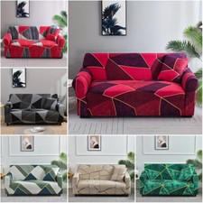 Sofa Covers 12 3 4 Seaters Geometric Splicing Elastic Settee Slipcover Protector