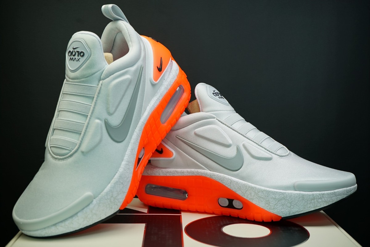 Nike Adapt Auto Max Shoes CW7272 002 Infrared Pure Platinum 