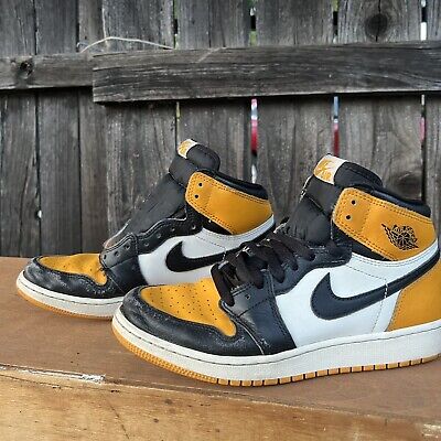 Nike Air Jordan 1 High Retro Yellow Toe Taxi Size 6.5 Youth