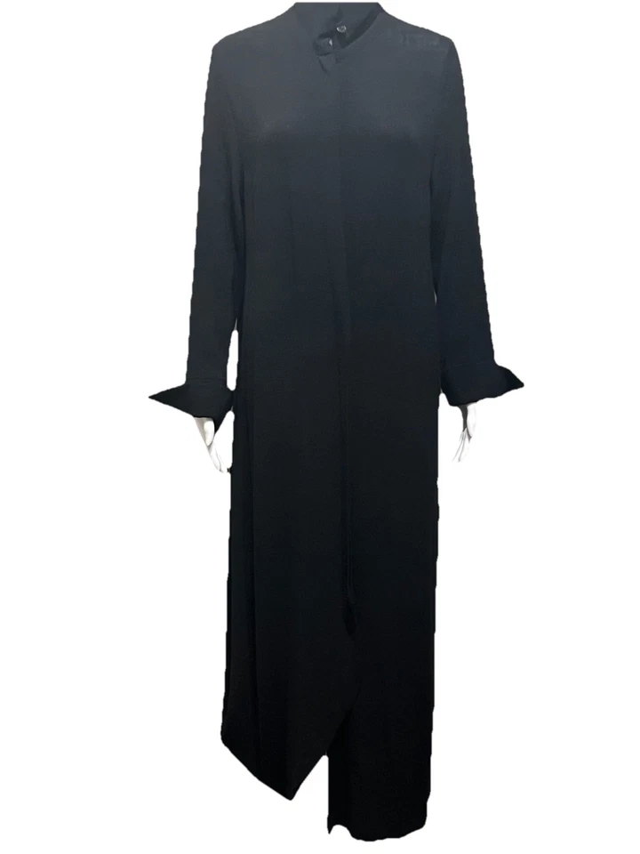 Suéter Sarah Pacini Italia Talla L-US 10 Maxi Plumero Abrigo Mezcla Lana Jersey $450 Foto 3 de 4