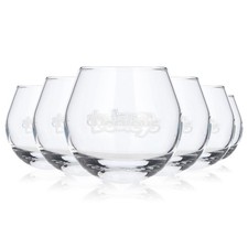 6x Dooley's Lik&ouml;r Glas Toffee Tipper wei&szlig;es dickes Logo Wackel-Glas (6er Set)
