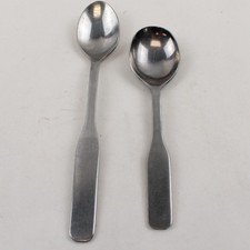 Lot of 2 Sanitoy Stainless Steel 1 Long Feeding Spoon 1 Infant Spoon Rare HTF