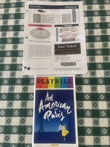 “An American in Paris” Playbill and Ticket (6/24/2015) -Palace Theatre- Broadway