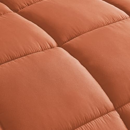 Rust Orange Down Alternative Comforter King - 3-Piece Lightweight Comforter - Picture 2 of 5