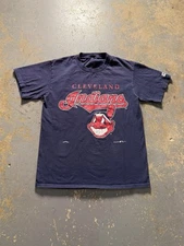 Vintage 1995 Nutmeg Cleveland Indians Chief Wahoo Graphic Shirt-Size L