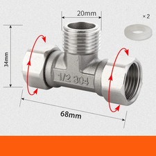 Stainless Steel Toilet Bidet Diverter Valve G1 2 T Adapter Water Connector