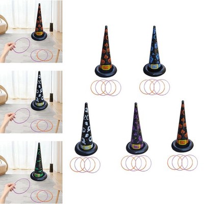 5 Stück Halloween Ring werfen Spiel Trainingskegel aufblasbar Hexenhüte für
