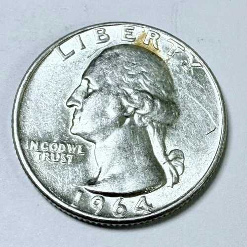 1964 Washington Quarter 90% Silver Very Fine Details #4354