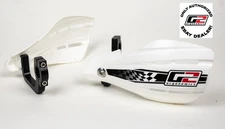 G2 Dirt Bike Hand Guards | Flags |  Handguards | Aluminum Mount - White Shields