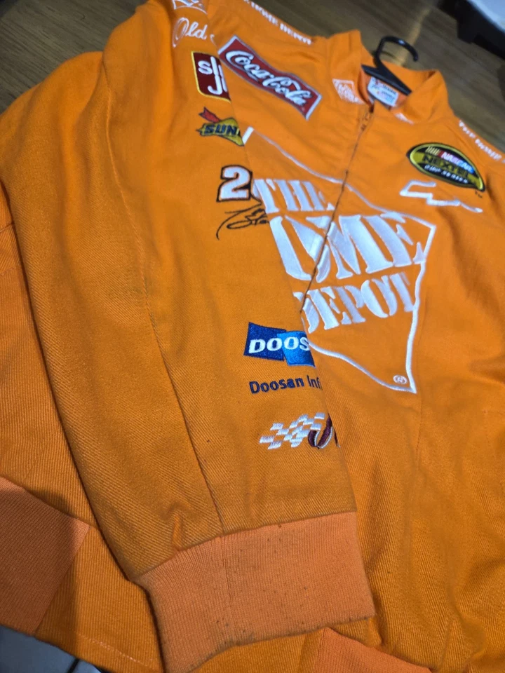 NUEVO CON ETIQUETAS Abrigo Mujer Chase Authentic Naranja Nascar Chaqueta #20 Tony Stewart Talla L Foto 2 de 4