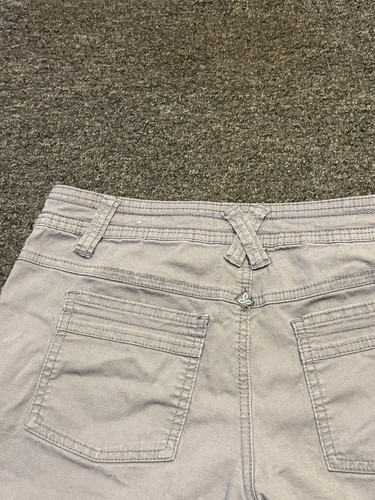 prAna pantaloncino donna 4 grigio twill chino casual escursionismo outdoor viaggio estate - Foto 4 di 4