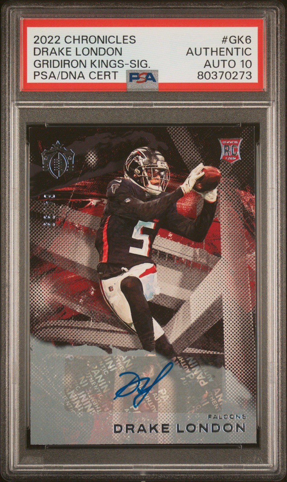 2022 Panini Chronicles - Gridiron Kings Drake London #GK-6 Signatures /99