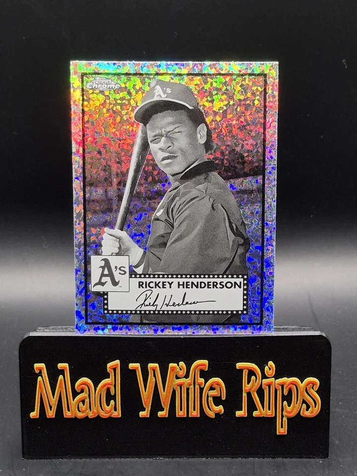 2021 Topps Chrome Platinum Anniv Rickey Henderson Black & White Mini-Diamond SP! - Image 3 of 4