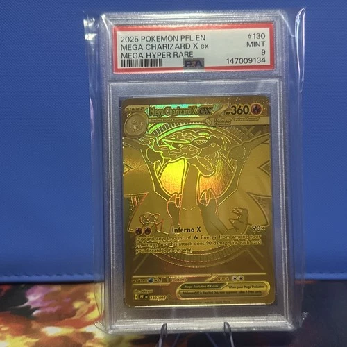 MEGA CHARIZARD X EX PSA 9 2025 POKEMON PHANTASMAL FLAMES #130/094 HYPER RARE