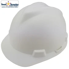 MSA V-Gard Cap Style Hard Hat - Matte White