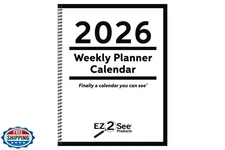 2026 EZ2See® Weekly Planner Calendar - Daily Plan Organizer with Large Black 