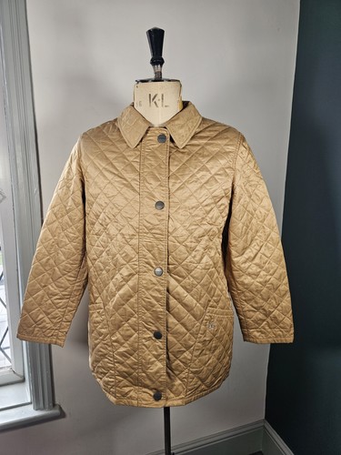 Burberry Steppjacke Damen 40/42" Brustumfang Gold Rauten Argyle Nova Check 16-18