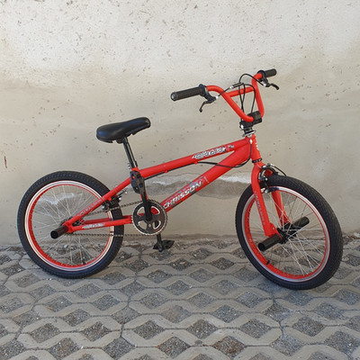 Crescent Diablo BMX Fahrrad 1-Gang mit BMX Pegs, Felgenbremse, Rot/Schwarz