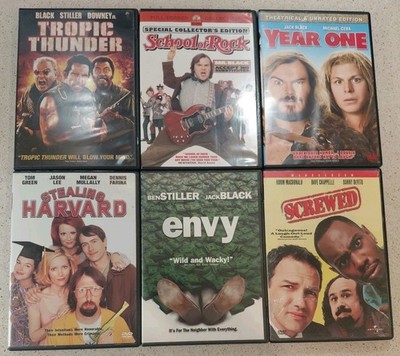 6x Dvd lot,Tropical Thunder,School of Rock,Year 1,Stealing Harvard,Envy,Screwed
