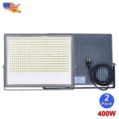 2 Pack LED Flood Light Spotlight 400 W Garden Billboard Stadium Lights 48000 Lms
