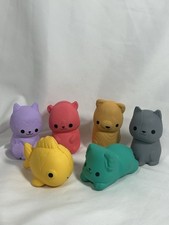 Lot Of 6 Squishy Animals 3  Multicolor Fidget Sensory Toys- Animals