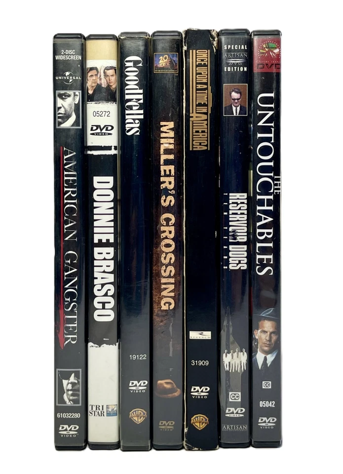 DVD Lot of 7 Mafia Gangster Movies GOODFELLAS Dogs BRASCO Millers 11 Disks Total - Imagem 2 de 4