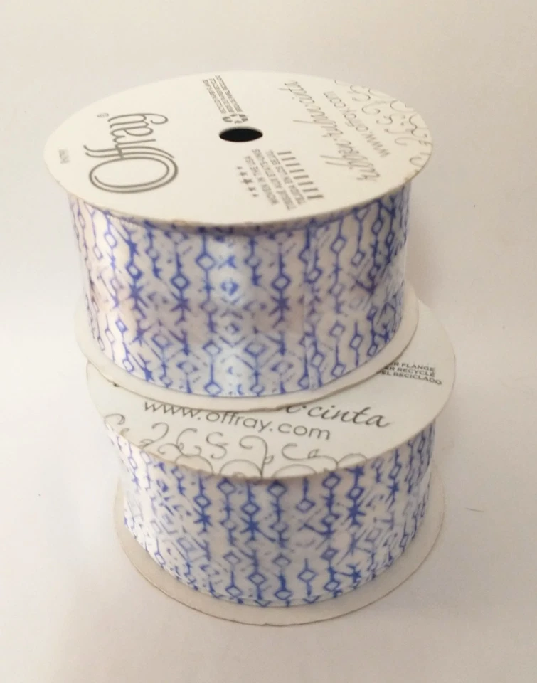 Offray Satin Ribbon 1.5" x 9' Blue Rubbing Single Faced Lot Of 2 - Image 4 of 4