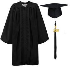 Matte Kindergarten Graduation Gown Cap Set With 2026 Tassel Kids Ceremony