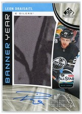 Leon Draisaitl 2019-20 Upper Deck SP Game Used Banner Year Jumbo Patch Auto 4/5