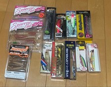 Used Fishing Lure Lot Sea Bass Lures 4 Worms Bulk Sparrow Shad