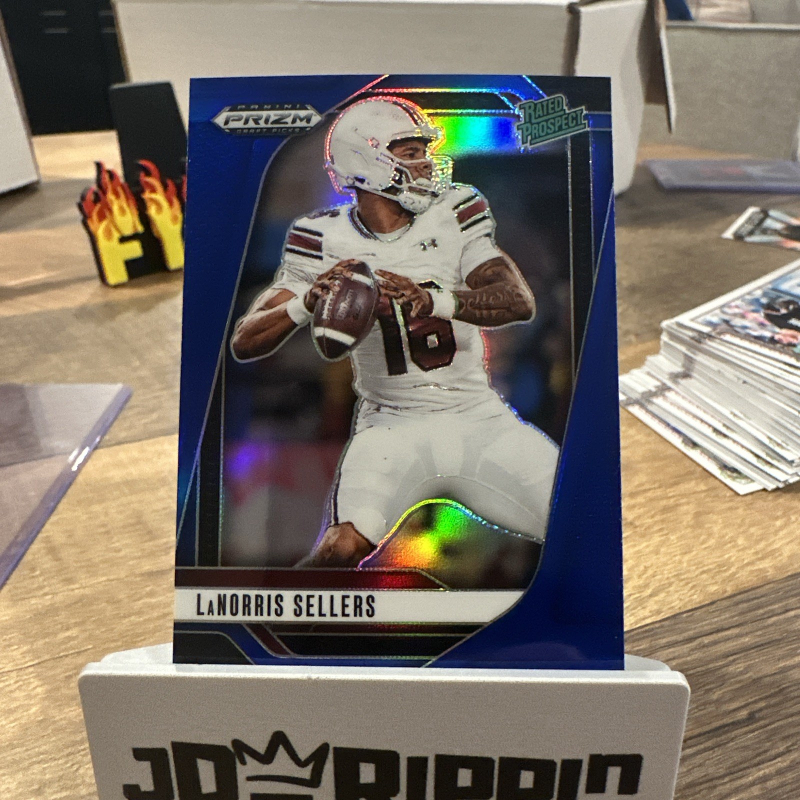 LaNorris Sellers 2025 Panini Prizm Draft Picks Blue Prizm/249 Rated Prospect