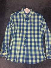 Ralph Lauren Chaps Mens XL Long Sleeve Button Down Blue Green Plaid Dress Shirt