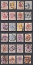 Orange Free State, 1868-1899 Orange Tree issues, 24 diff Numeral in Grid cancels