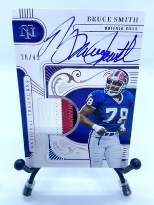 2025 National Treasures - Bruce Smith  Three Color Patch Auto /49 # MTS-BSH  