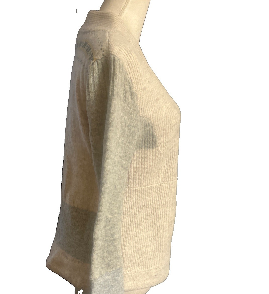 We the Free Colorblock Wool Angora Cardigan Knit Gray Beige Button ...