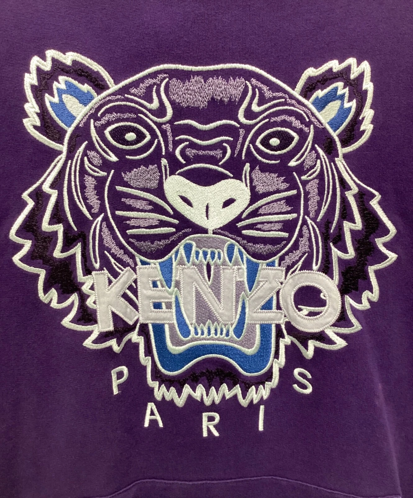 KENZO Tiger Pullover Felpa con Cappuccio Taglia: M Viola Uomo FB65SW3334XA