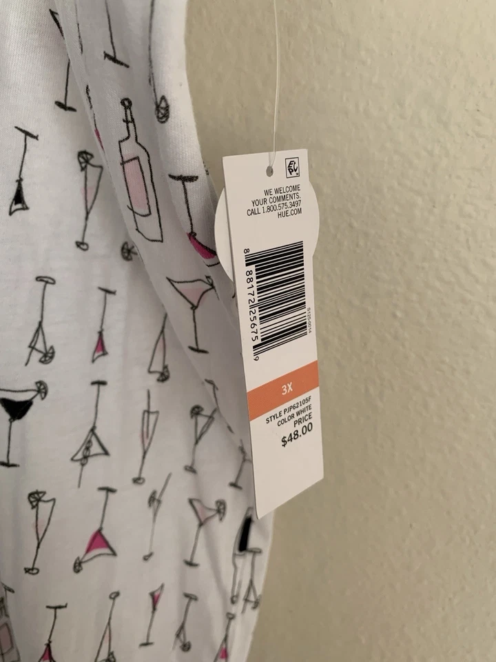 NUEVO CON ETIQUETAS 3X Tono Rosa Cócteles Capri Pijama Pantalones Salón Botella de Vino Verano Temp Tech Foto 4 de 4