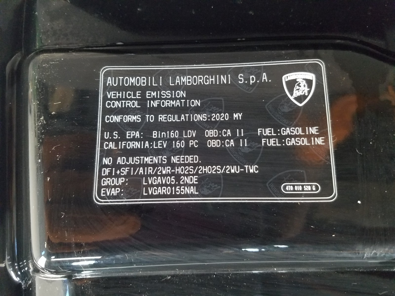 Lamborghini Huracan EVO Spyder 2020 Rear Hood