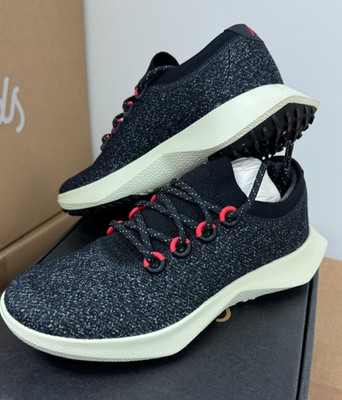 NEW ALLBIRDS WOOL DASHER 2 MIZZLE DARK GREY RED SHOES BLACK WOMENS SIZE 9.5