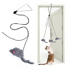 Interactive Cat Feather Toys Retractable Teaser Toy  Hanging Interactive Toys