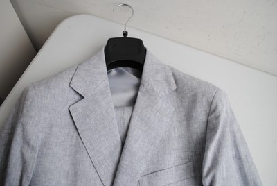 EXTE' SARTORIALE KLEID REINER LEINENSTOFF GR 52 449,00 KARIERT GRAU A1
