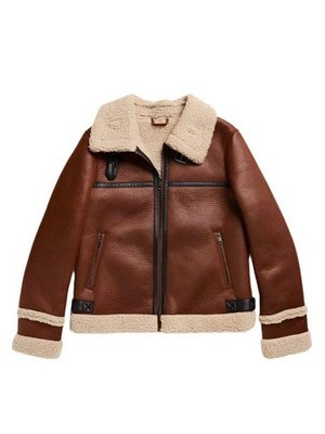 B-3 Jacket RAF US Navy Mens Bomber Flying Aviator Irvin Real Shearling Leather